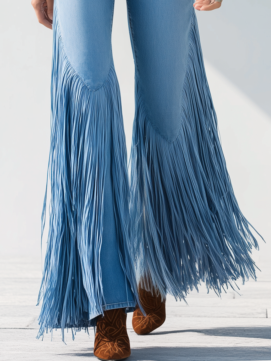 Leonor | Retro Tassel Flared Jeans for Women