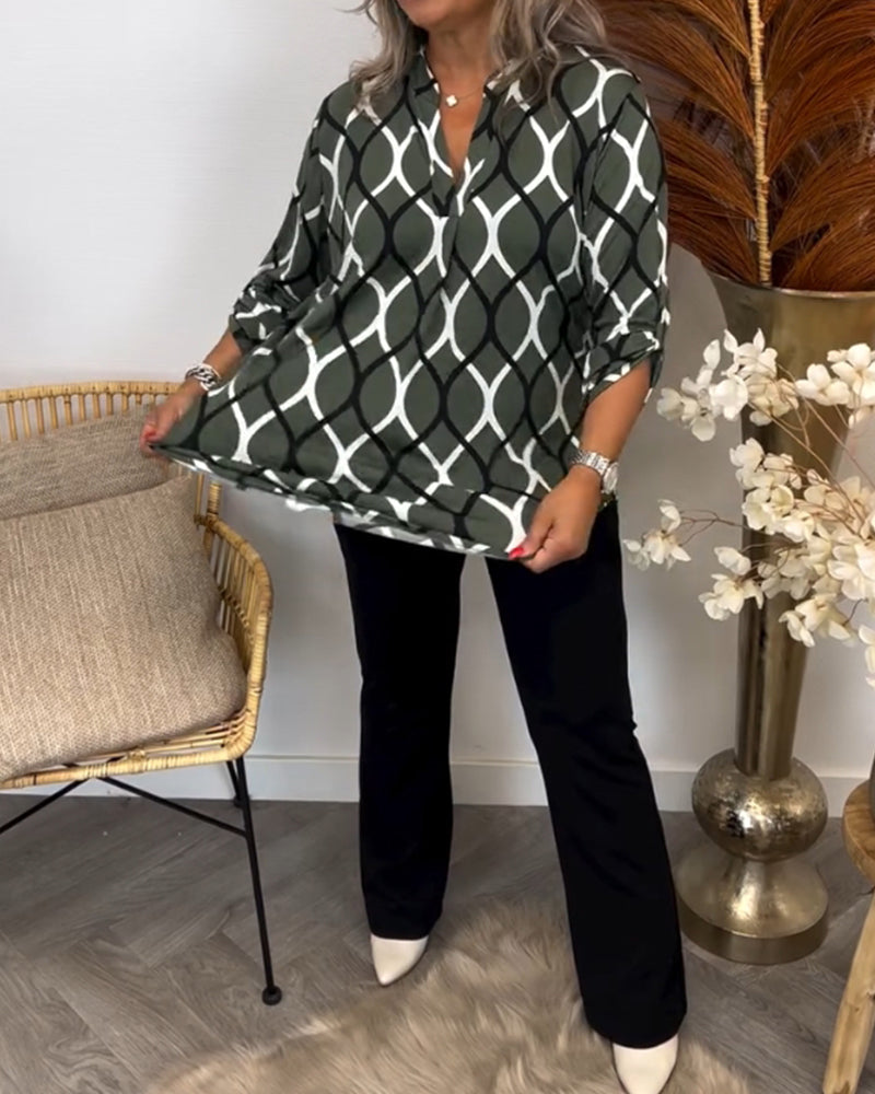 Marianthi | Casual Long-Sleeve Printed Blouse for Women