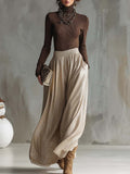 Chrysanthi | Knitted Top and Shimmer Skirt Set for Women