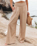 Anabela | Linen Wide-Leg Beach Trousers for Women