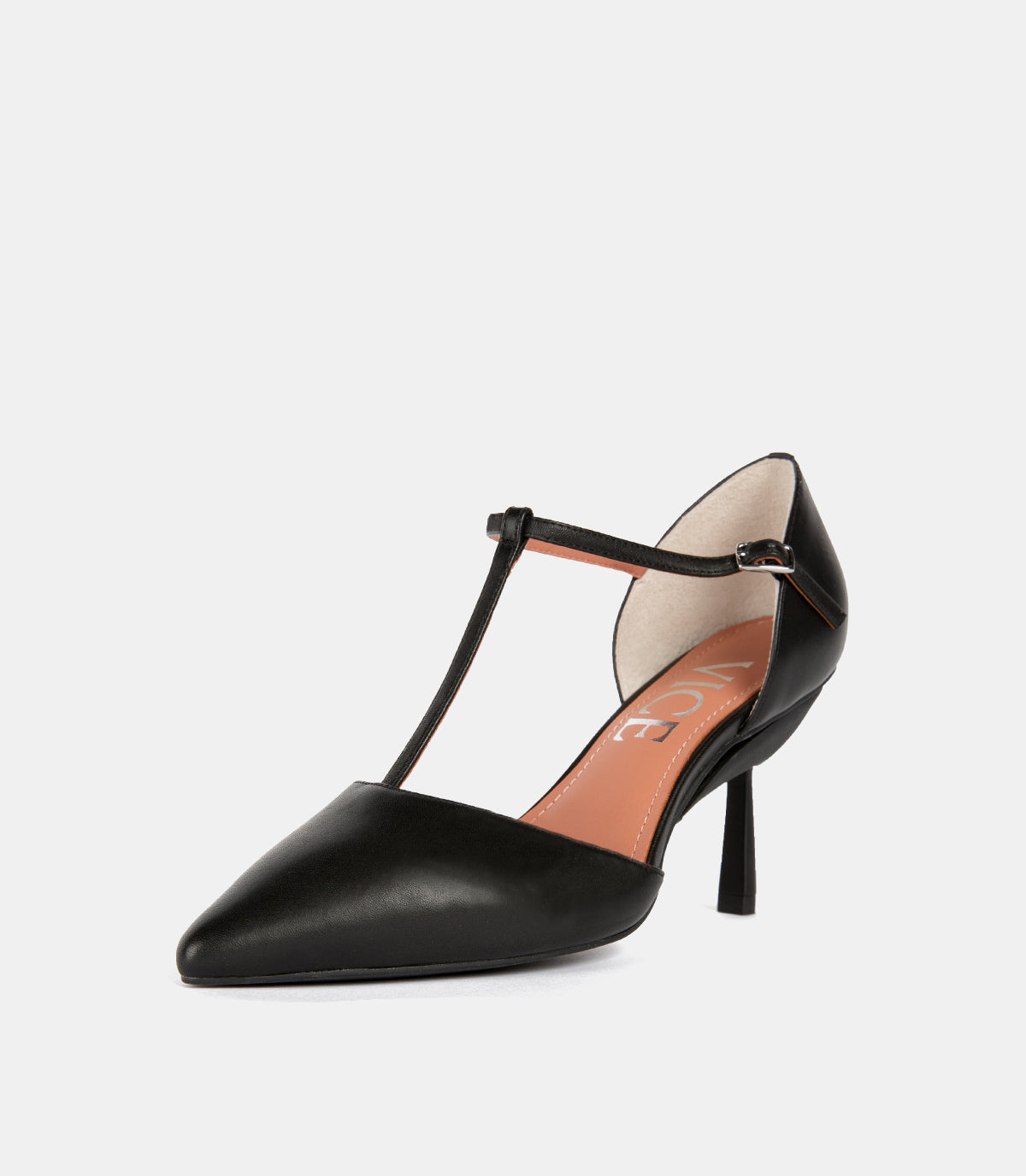 Consuelo | Classic Black T-Strap Heels