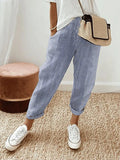 Michelle | Linen Striped Trousers for Women