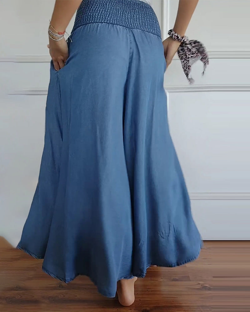 Alexandra | Elastic Waist Linen Trousers for Women