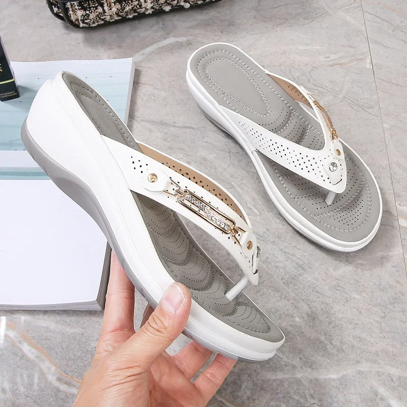 Mia | Comfort Wedge Flip Flop Sandals