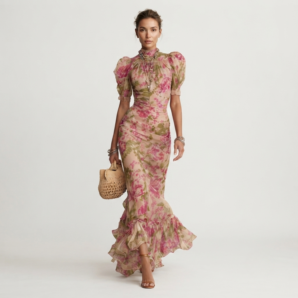 Charlotte | Floral Mermaid Maxi Dress
