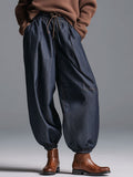 Yvonne | Retro Navy Blue Lantern Jeans for Women