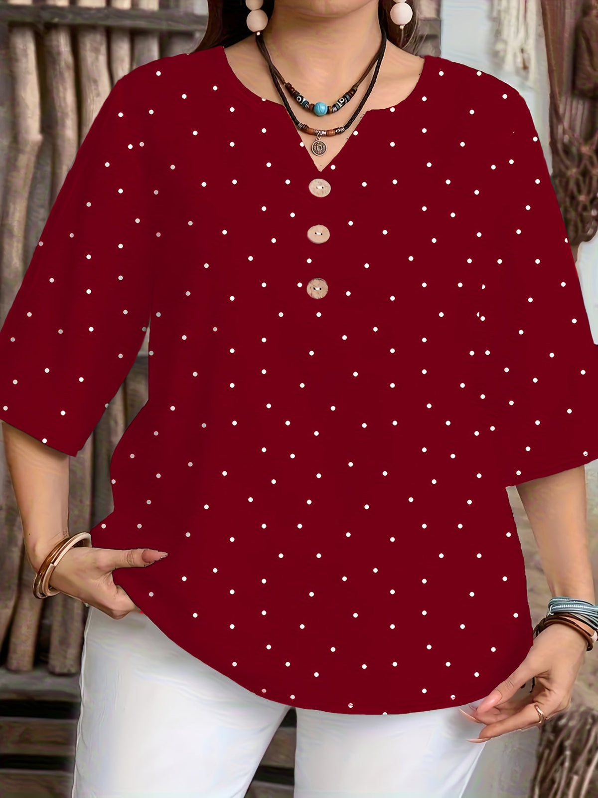 Costanza | Classic Polka Dot Everyday Blouse for Women