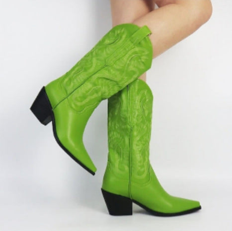 Axelle | Embroidered Pointed Toe Western Boots