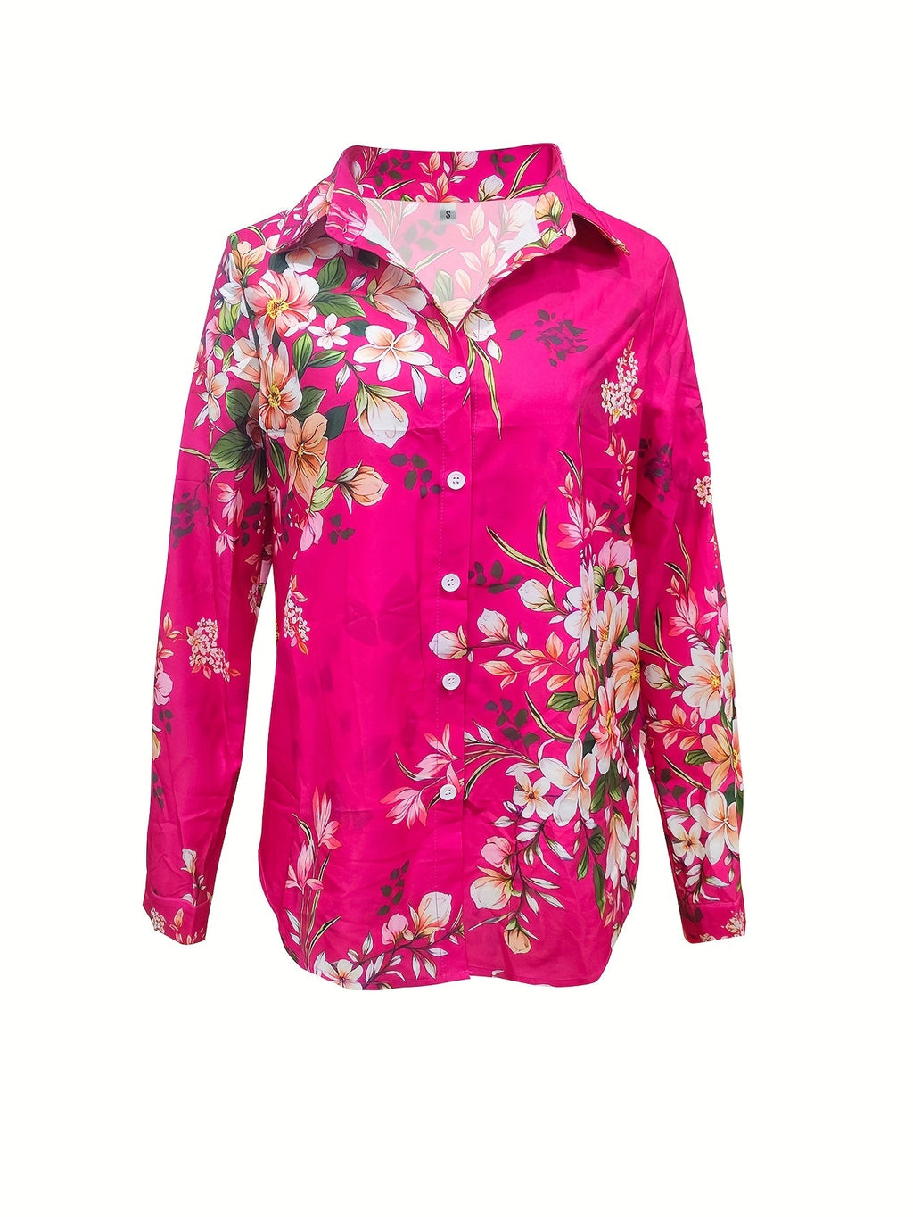 Lysiane | Floral Collared Long Sleeve Blouse for Women