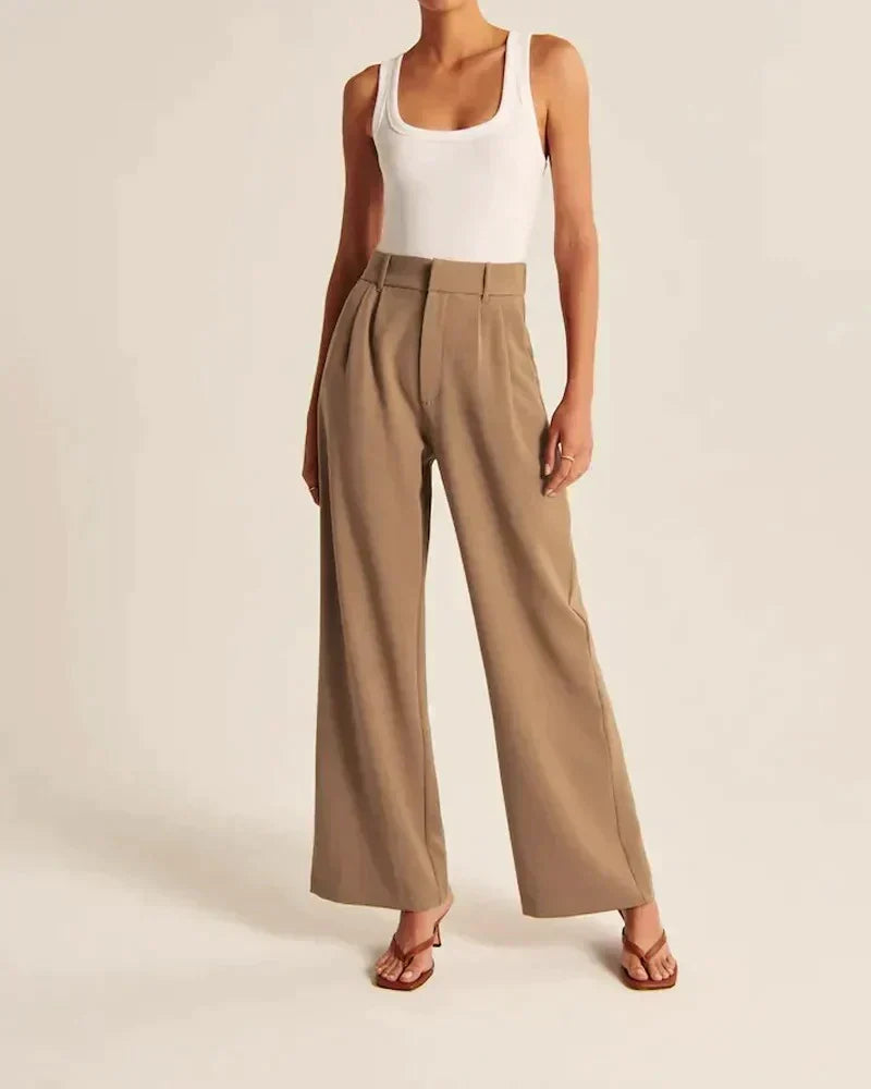 Theodora | Linen Wide-Leg Trousers for Women