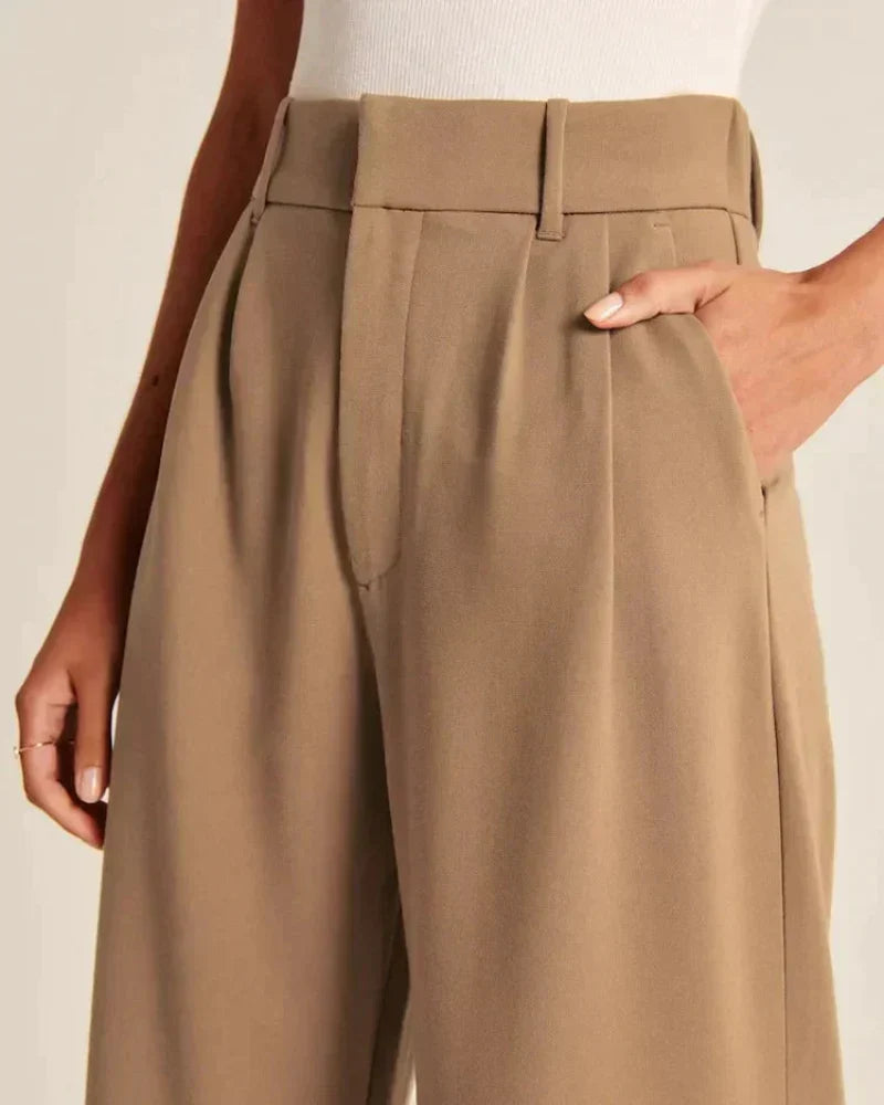 Theodora | Linen Wide-Leg Trousers for Women