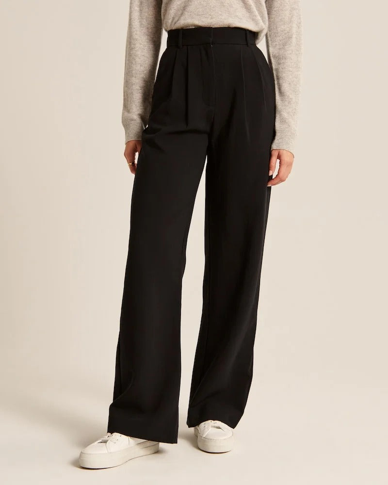 Theodora | Linen Wide-Leg Trousers for Women