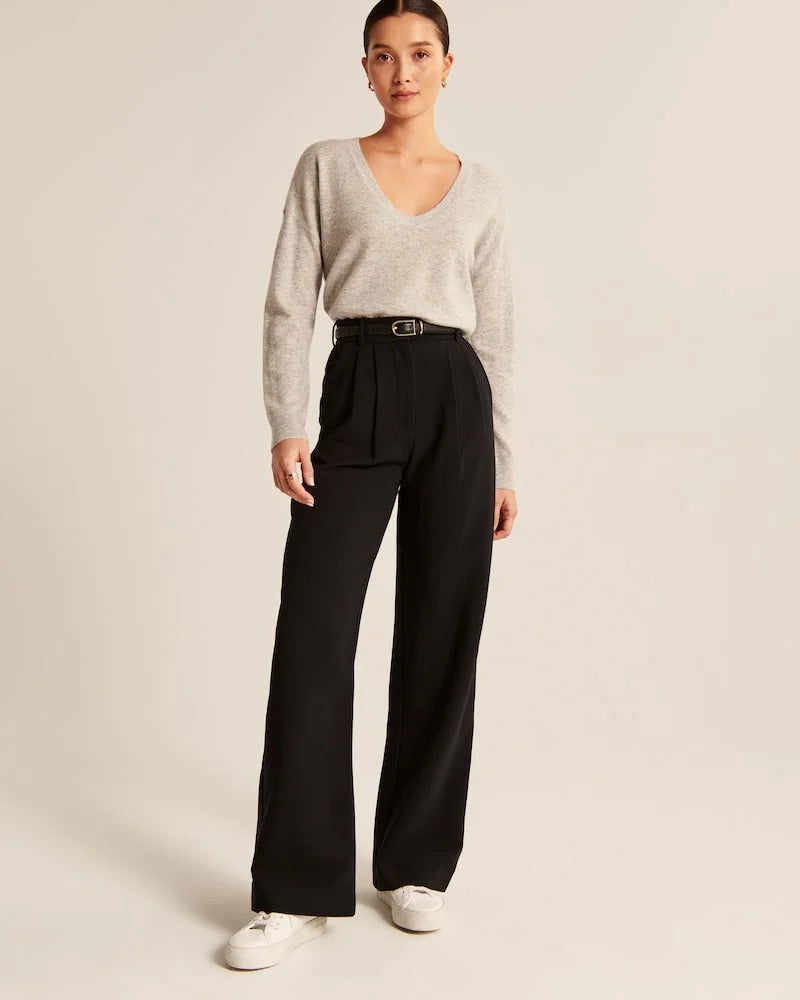 Theodora | Linen Wide-Leg Trousers for Women