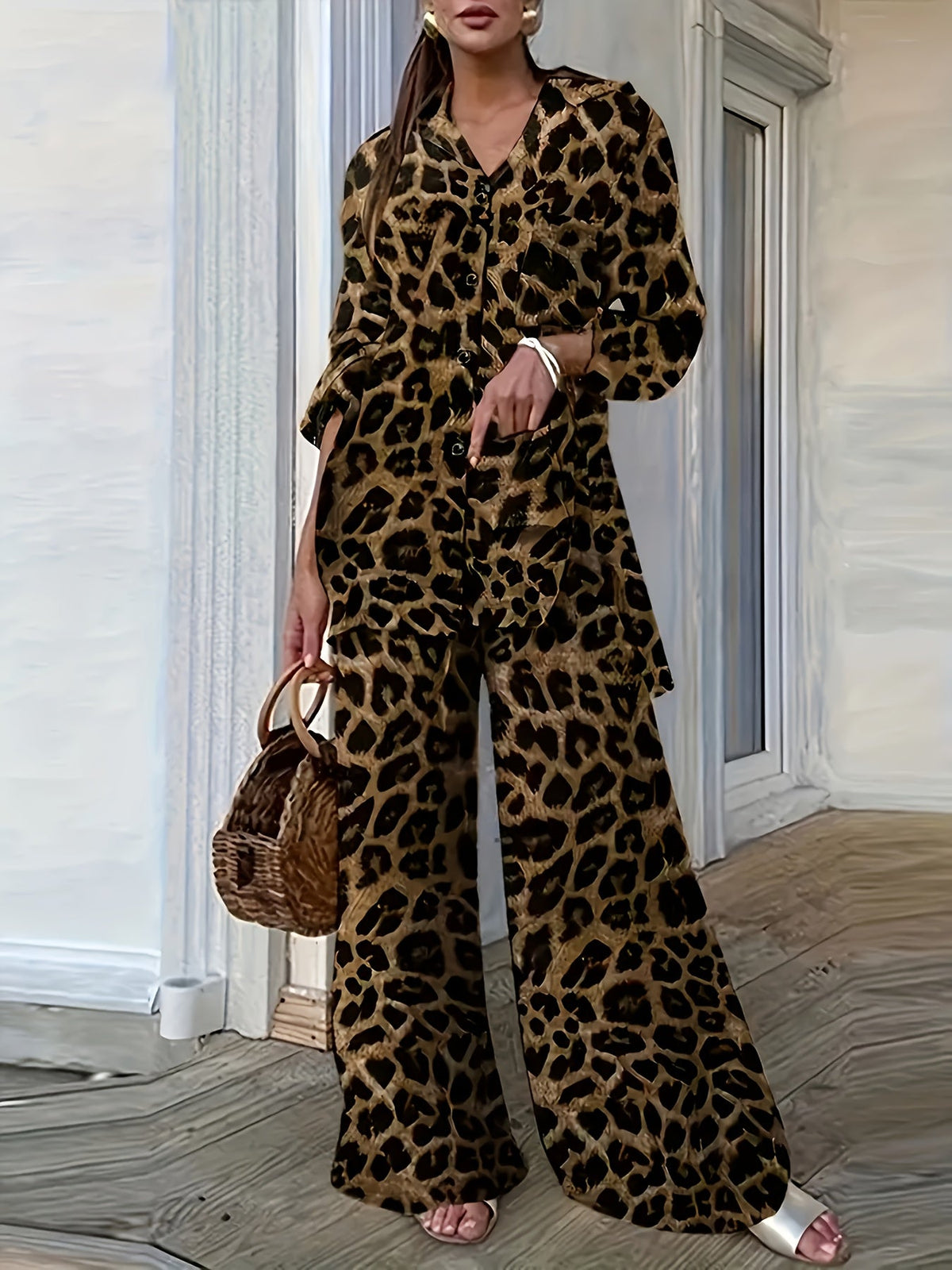 Leore | Bold Leopard Two-Piece Set for Women