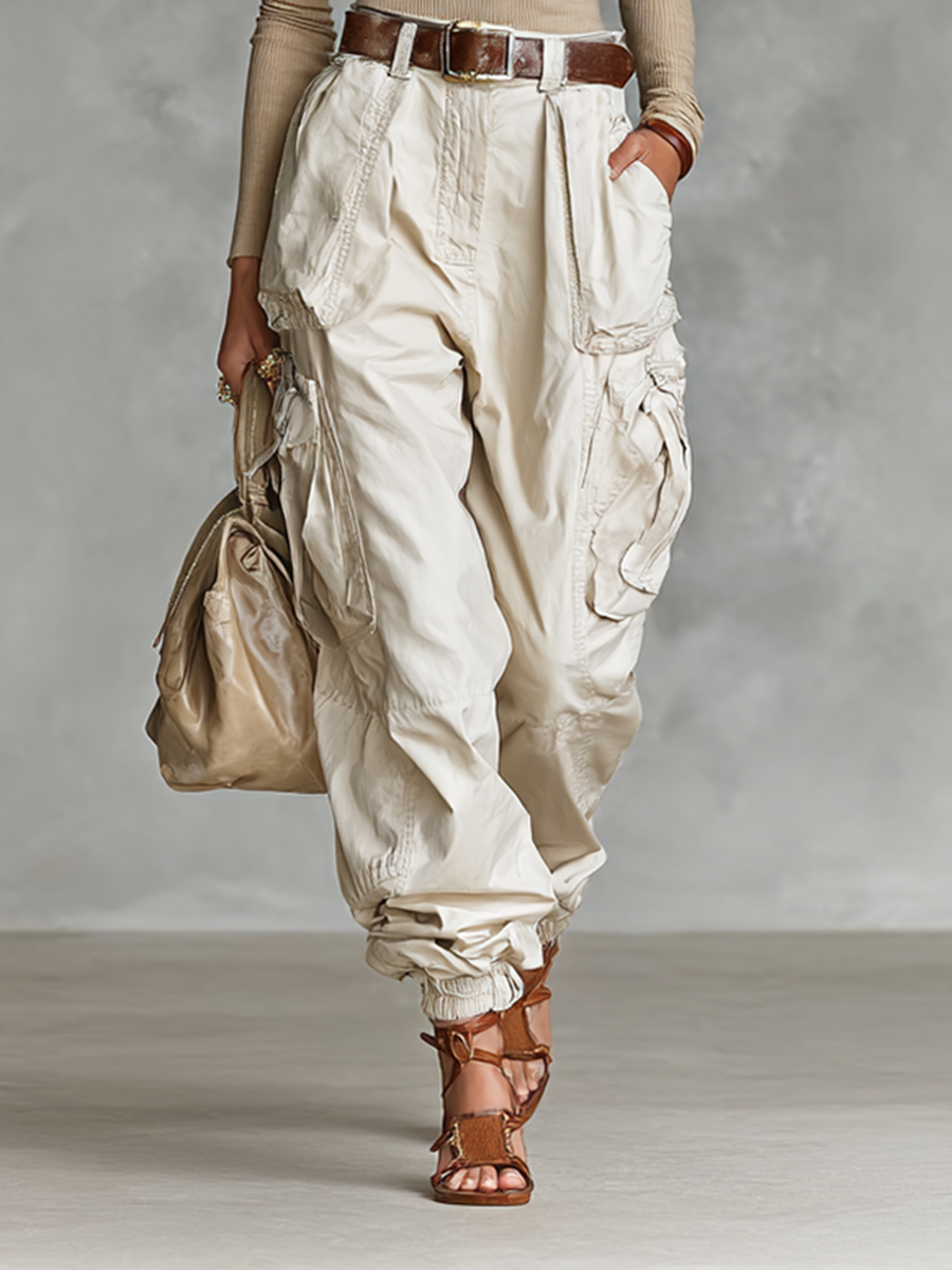 Agapi | High Neck Long Sleeve Top and Cargo Pants Set for Women