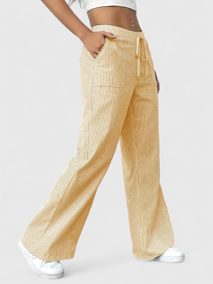Dominique | Linen Wide-Leg Trousers for Women
