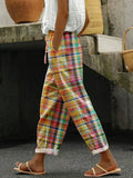 Noelle | Linen Plaid Trousers for Women
