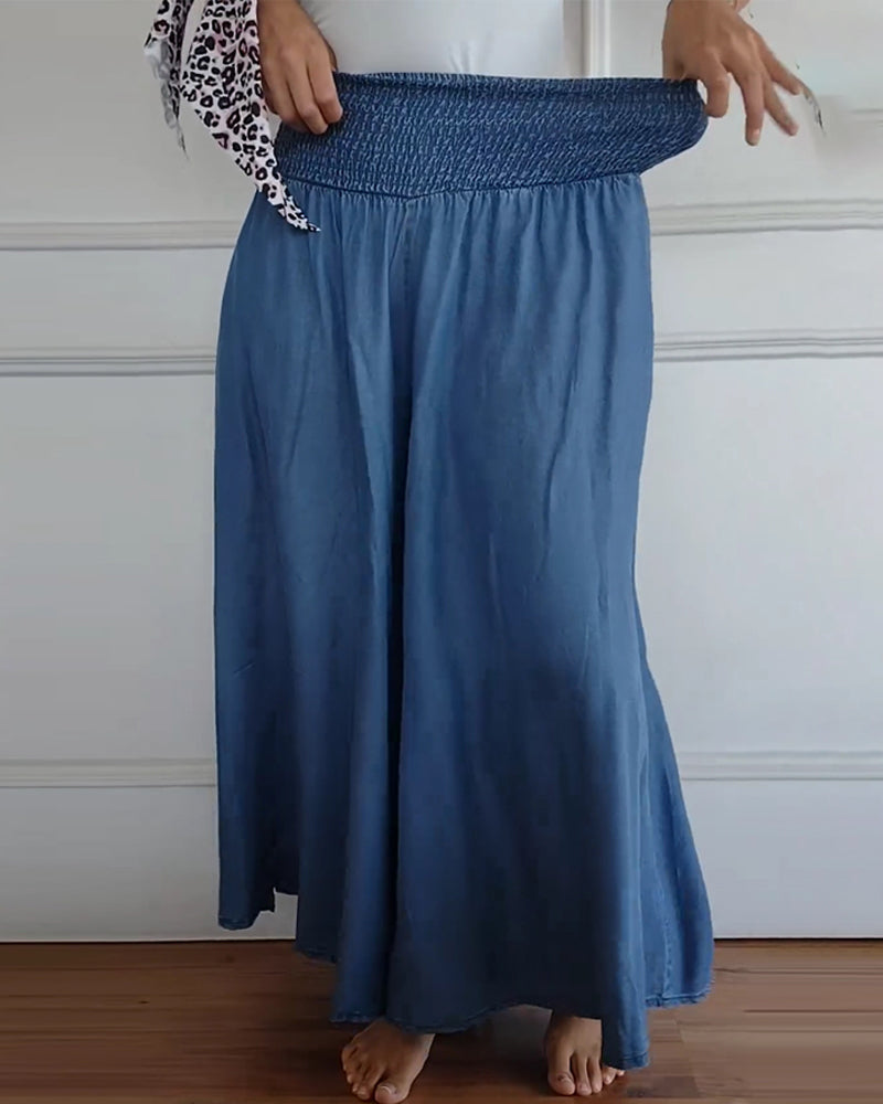 Alexandra | Elastic Waist Linen Trousers for Women