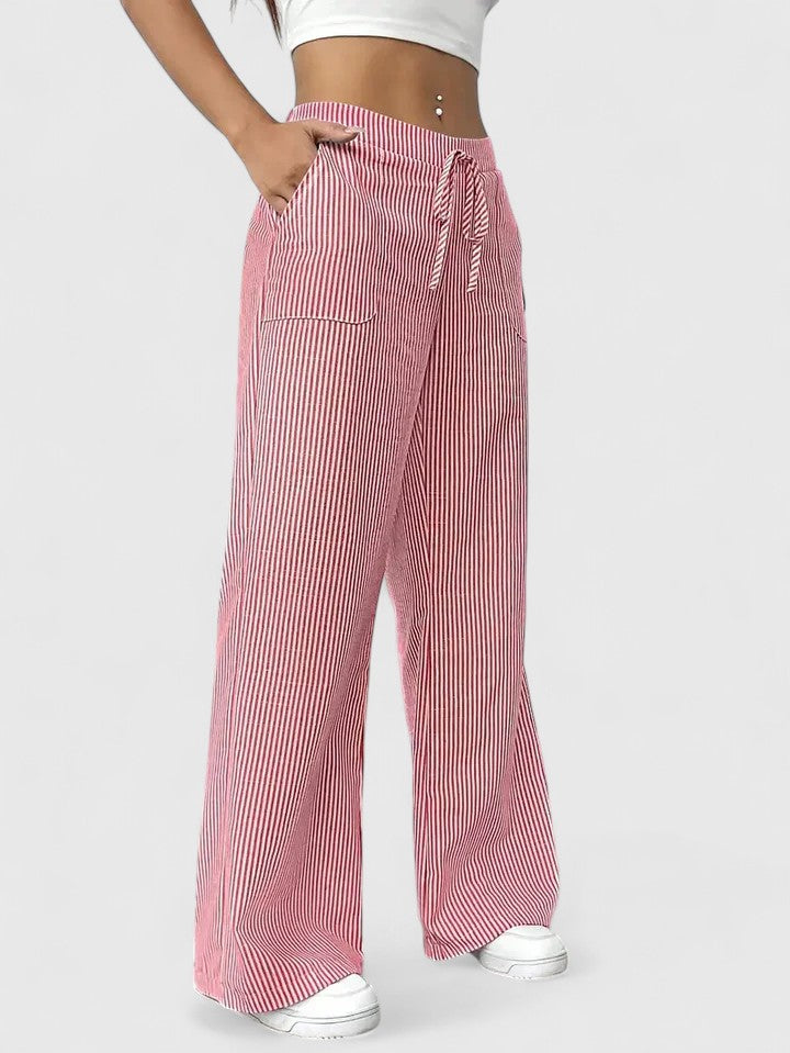 Dominique | Linen Wide-Leg Trousers for Women