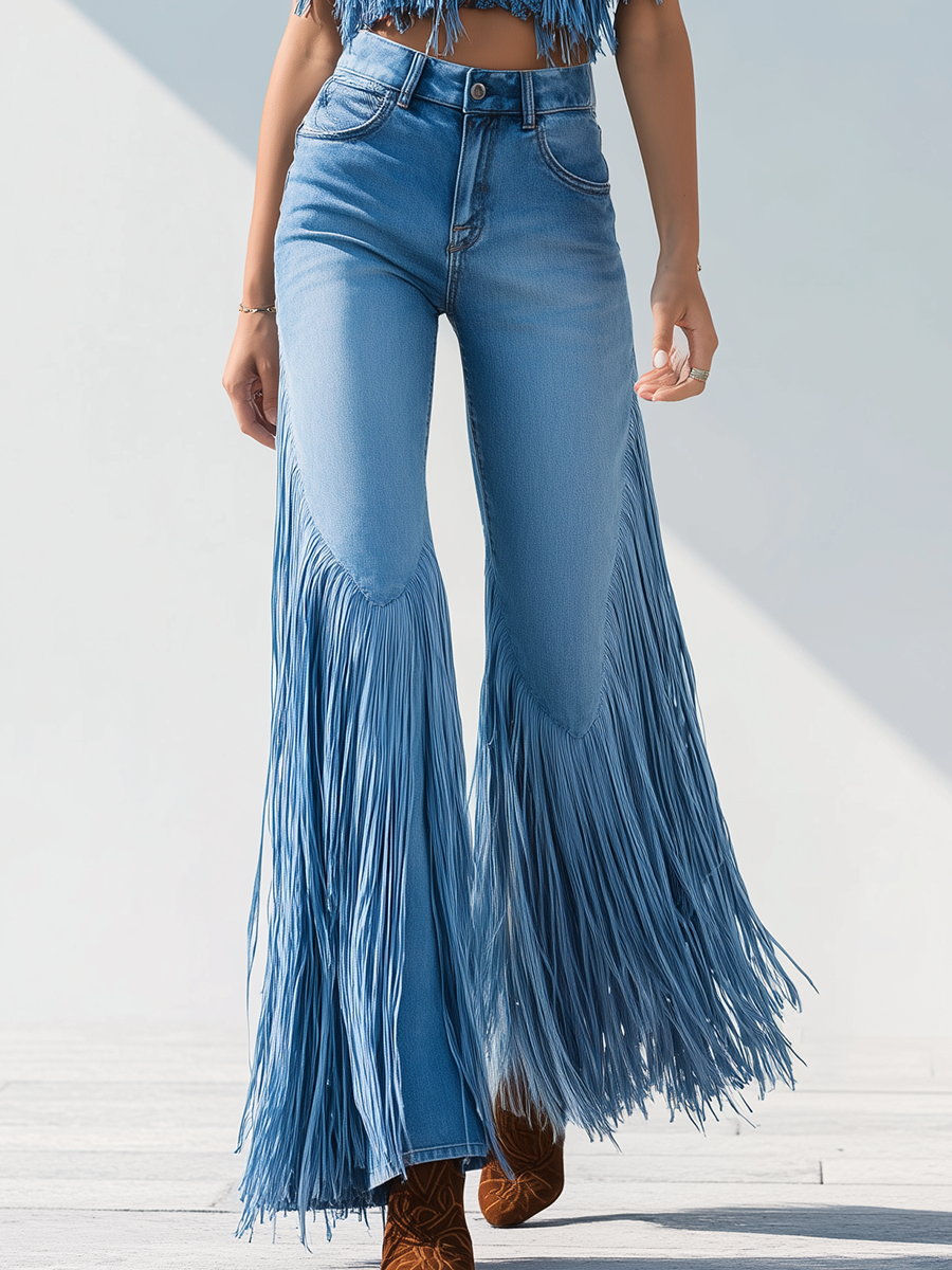 Leonor | Retro Tassel Flared Jeans for Women