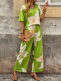 Zenvira | Floral Relaxed Two-Piece Set for Women