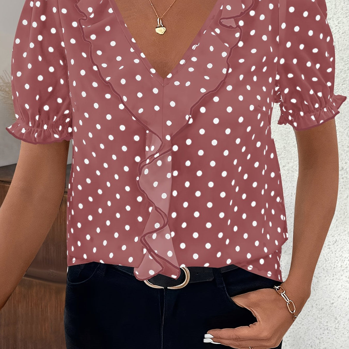 Zoraya | Lace Colour Block Bubble Sleeve Blouse for Women
