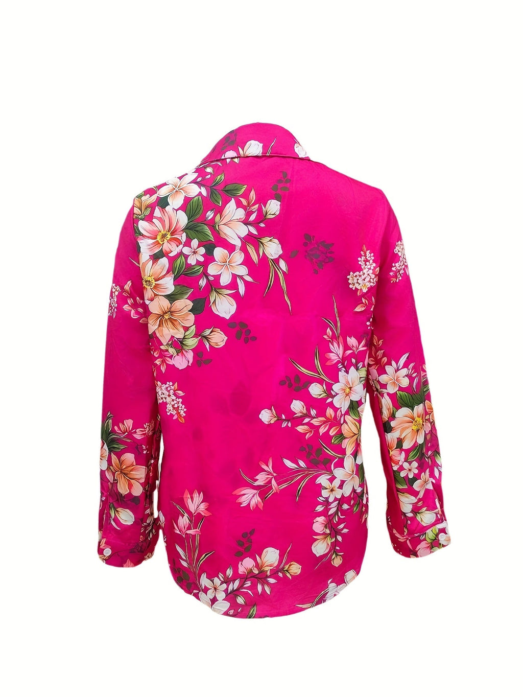 Lysiane | Floral Collared Long Sleeve Blouse for Women