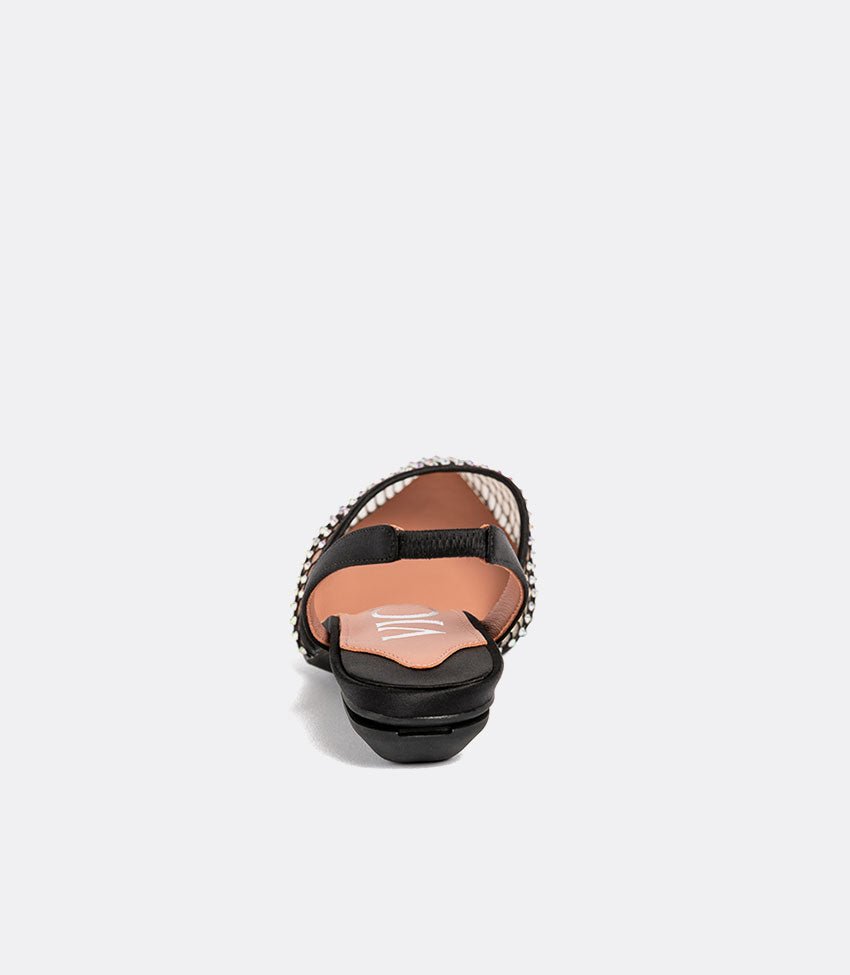 Nadia | Crystal Mesh Block Heel Pumps