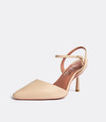 Silvia | Beige Block Heel Pumps