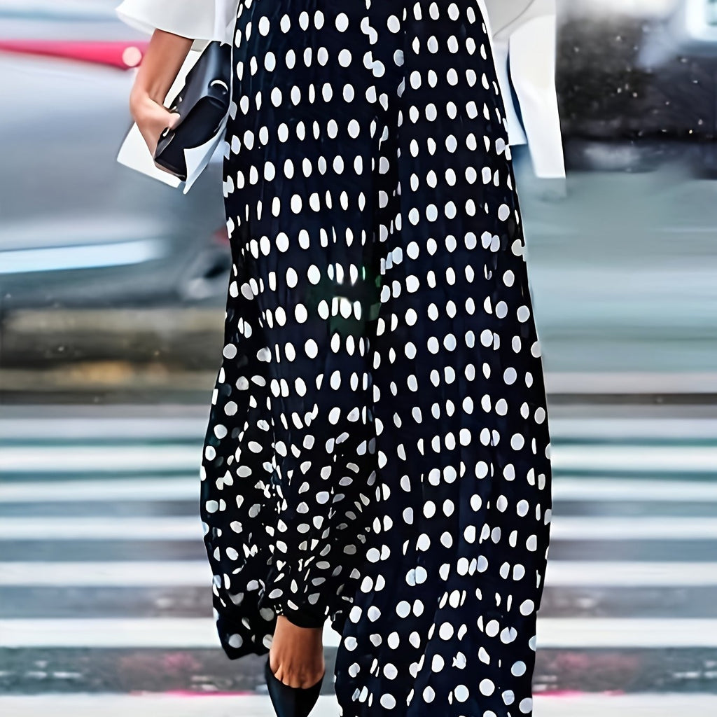 Sabine | Plus Size Polka Dot Wide-Leg Trousers for Women