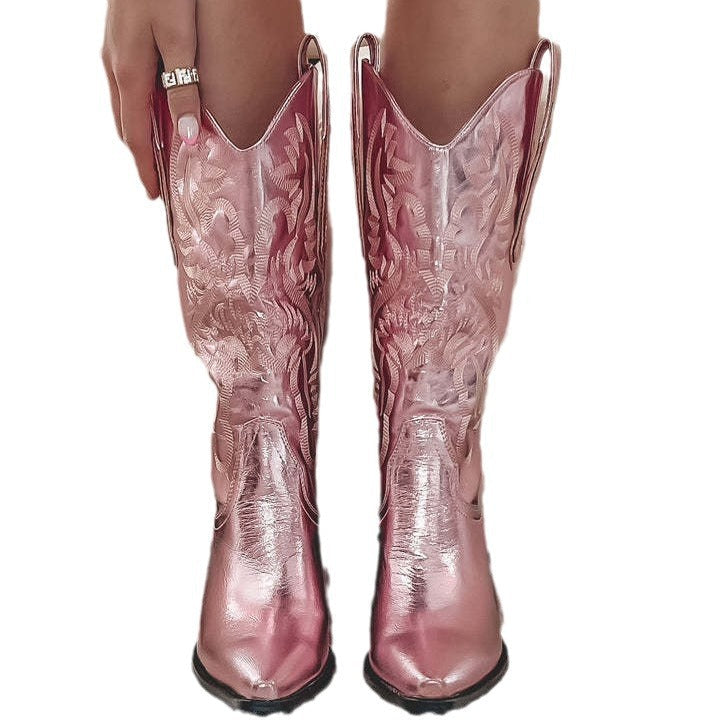 Axelle | Embroidered Pointed Toe Western Boots