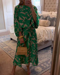 Ashley | Two-Piece Printed Set with Lantern Sleeves for Women
