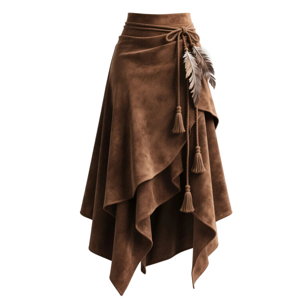 Mirta | Western Suede Midi Skirt