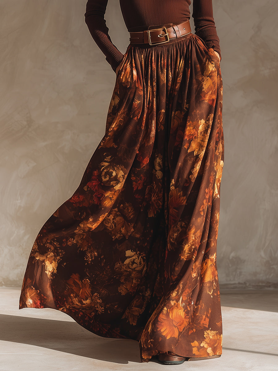 Océane | Knitted Top and Printed Skirt Set for Women