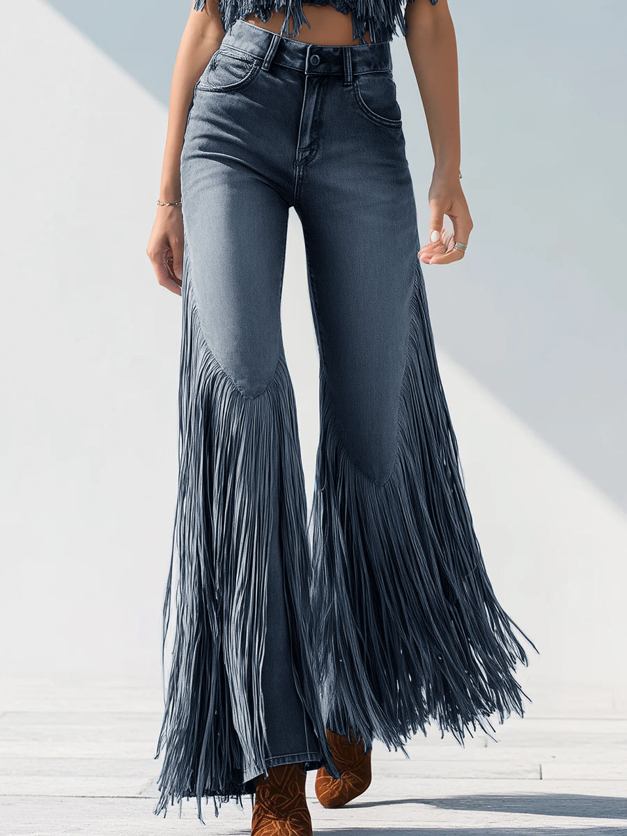 Leonor | Retro Tassel Flared Jeans for Women