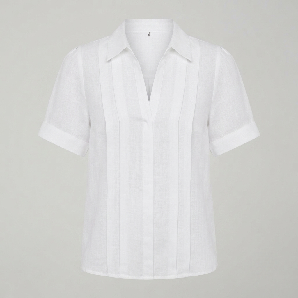Briony | Pleated Linen Look Blouse in Five Colours