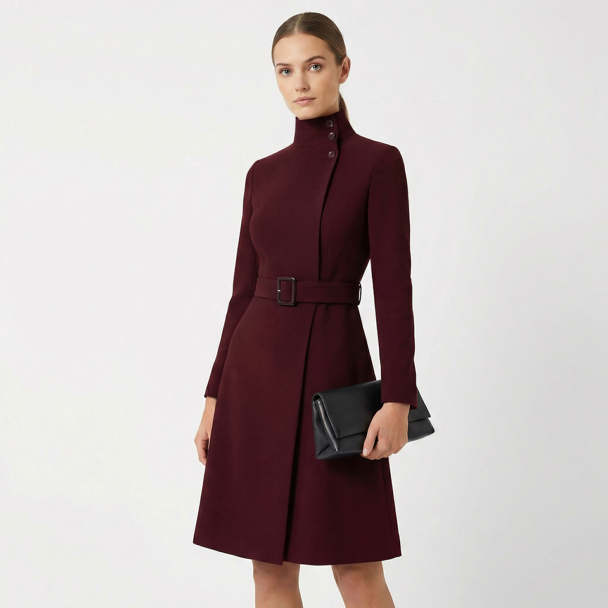 Genevieve | Elegant Belted Midi Dress