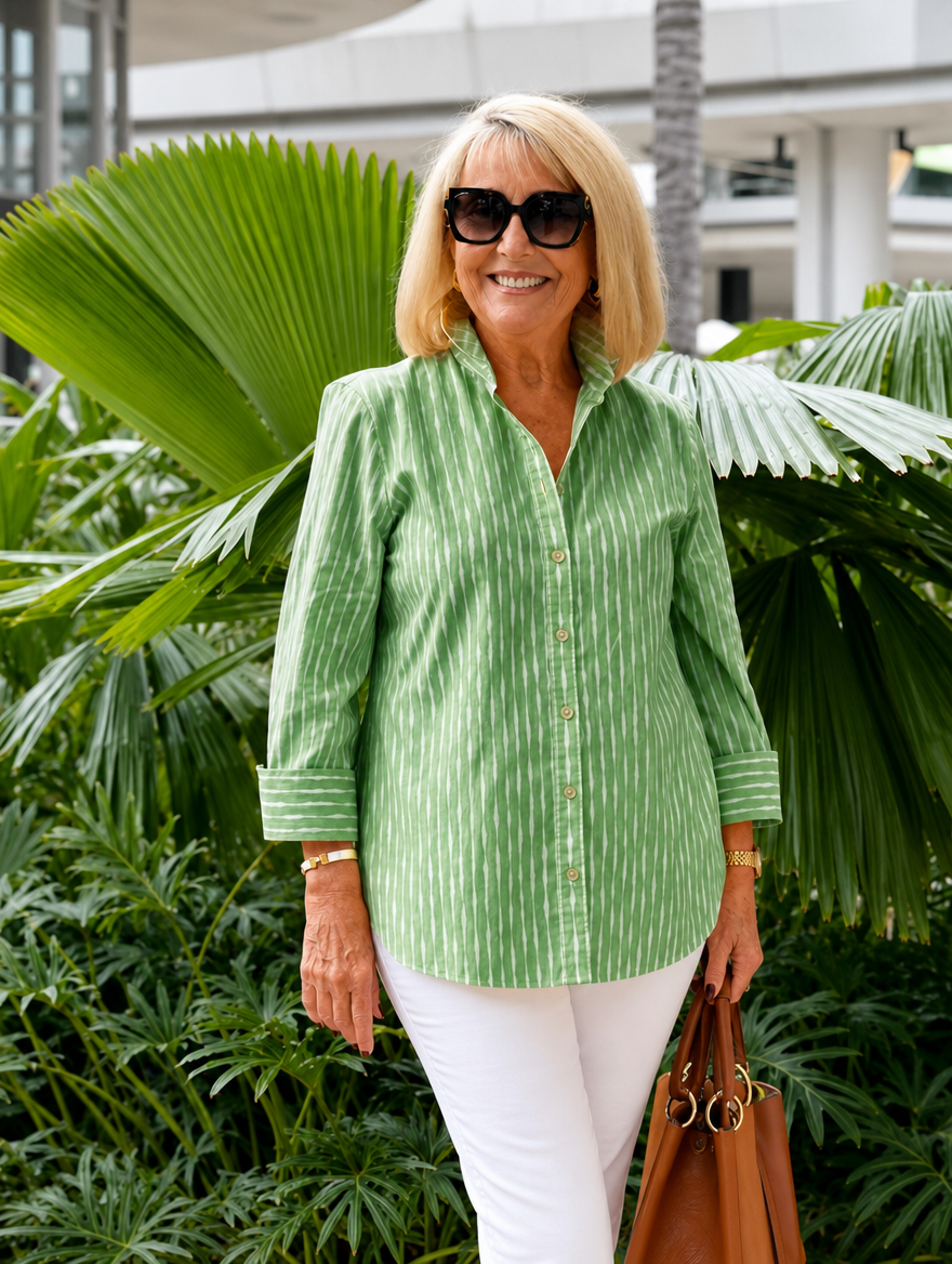Quinn | V-Neck Linen Blouse for Women