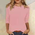 Lauriane | Crew Neck 3/4 Sleeve Everyday Top for Women