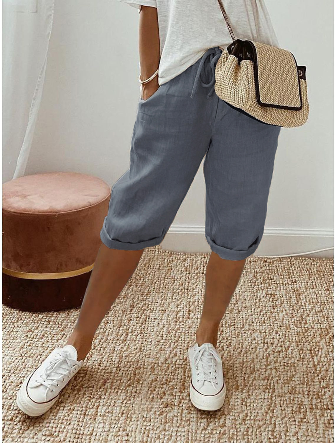 Katerina | Linen Capri Trousers for Women