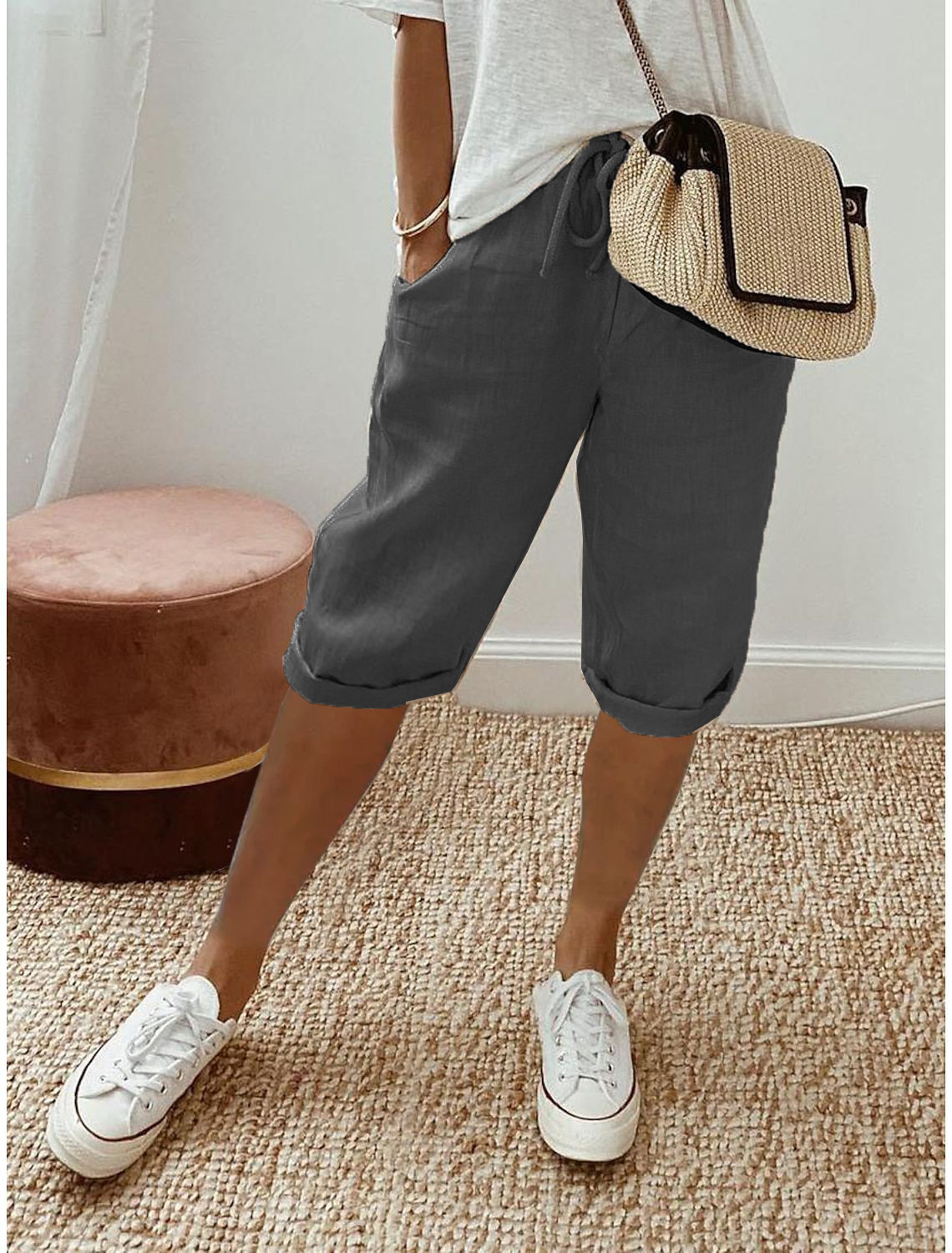 Katerina | Linen Capri Trousers for Women