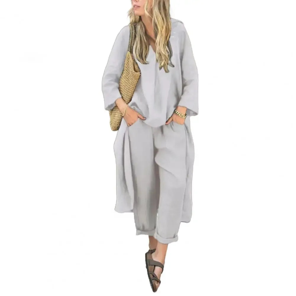 Lucia | Relaxed Long Vest and Wide-Leg Pants Set for Women