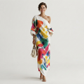Grace | One Shoulder Abstract Print Maxi Dress