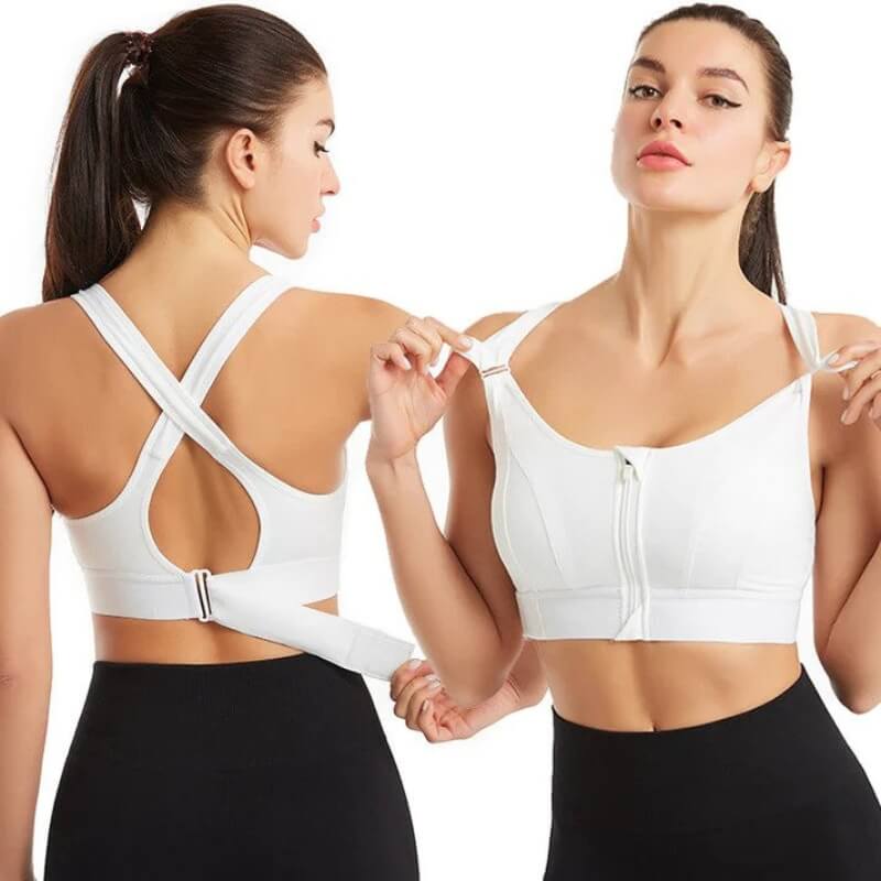 Carly | Front Zip Criss Cross Back Sports Bra