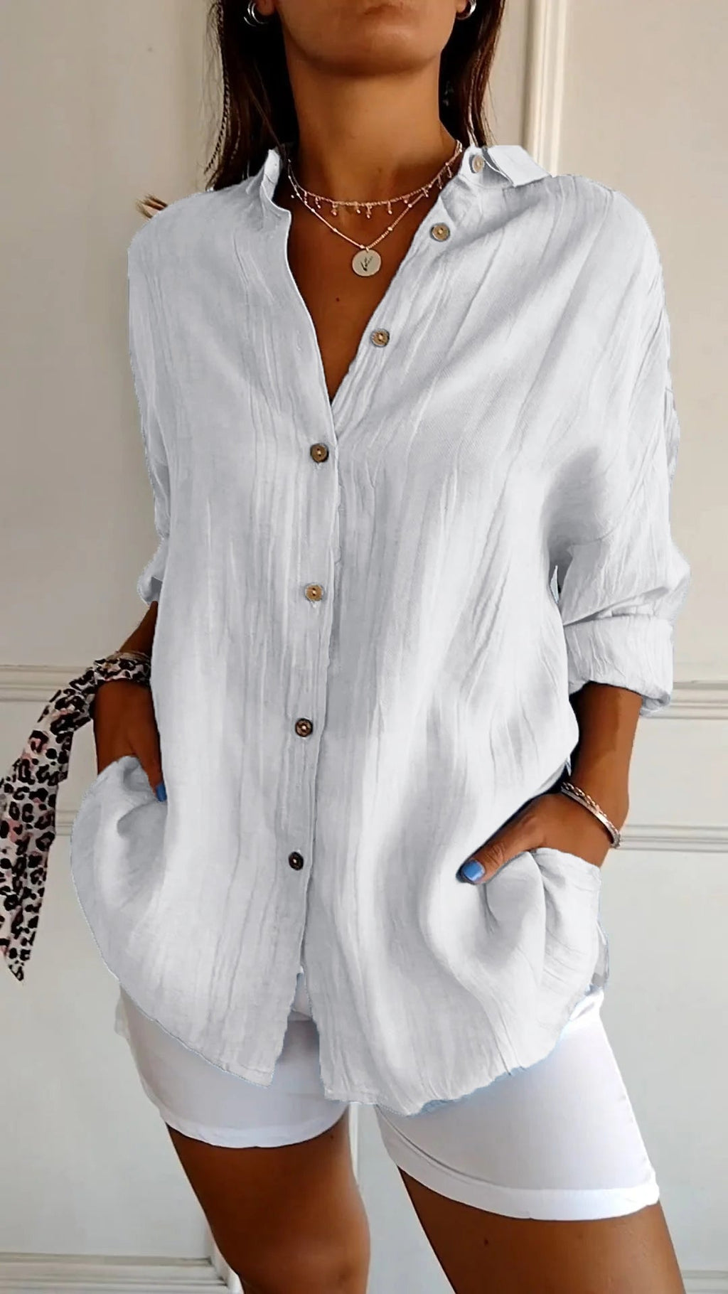 Sasha | Elegant Pleated Vacation Blouse for Women