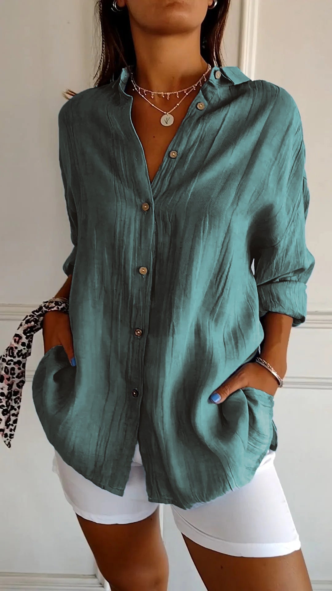Sasha | Elegant Pleated Vacation Blouse for Women
