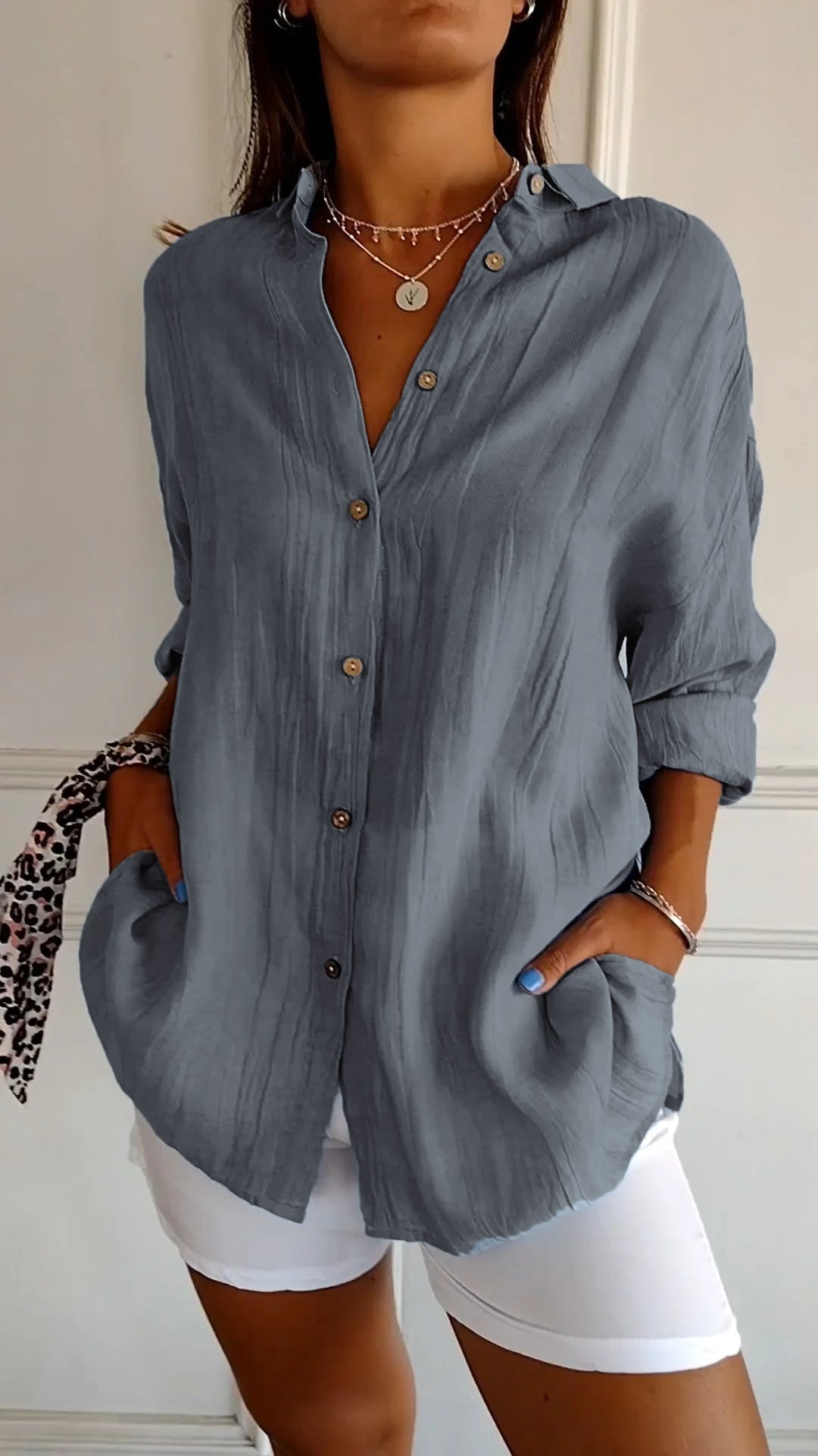 Sasha | Elegant Pleated Vacation Blouse for Women