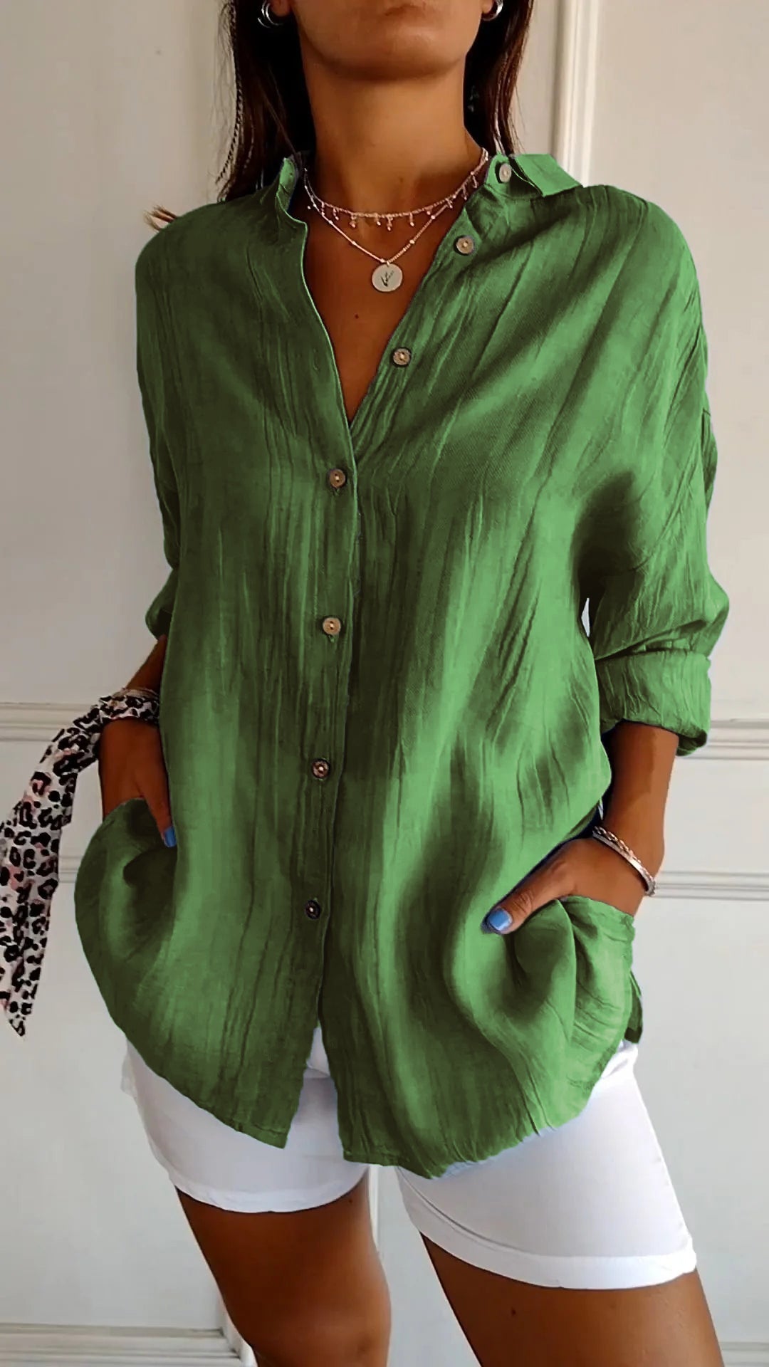 Sasha | Elegant Pleated Vacation Blouse for Women