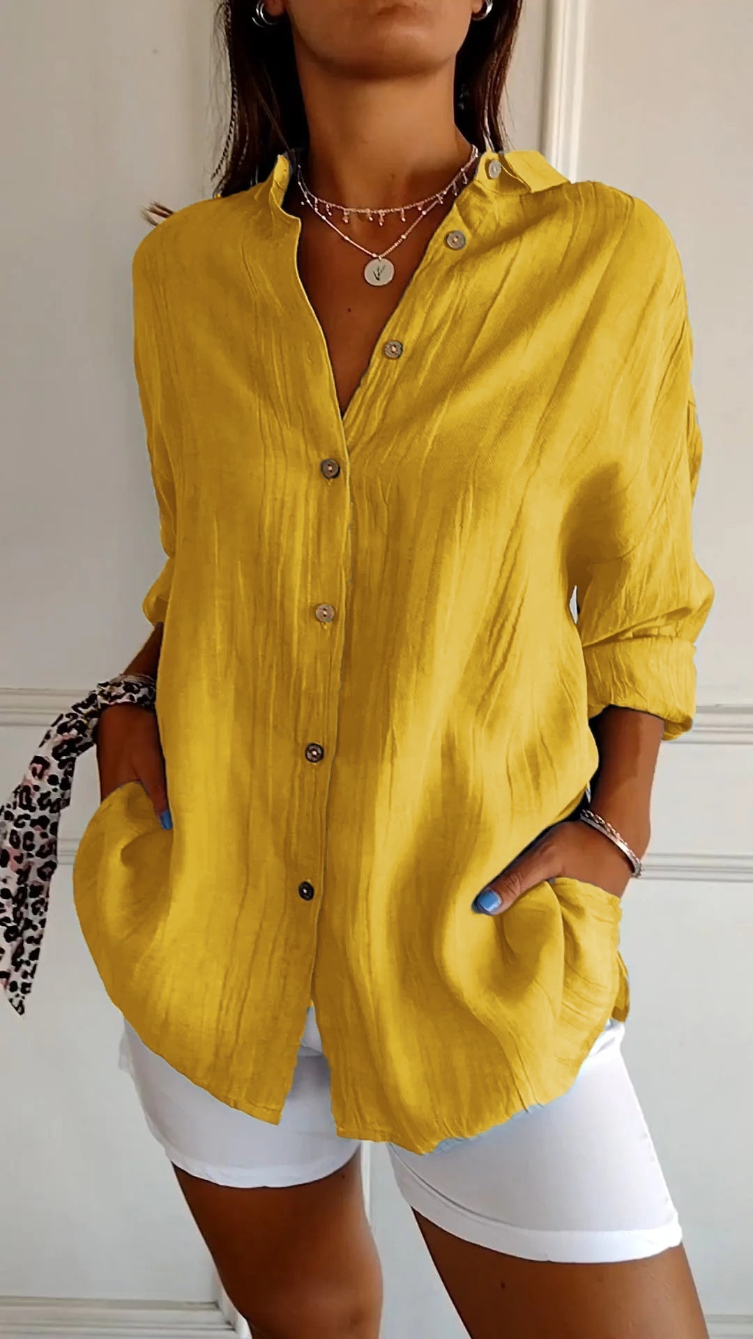 Sasha | Elegant Pleated Vacation Blouse for Women