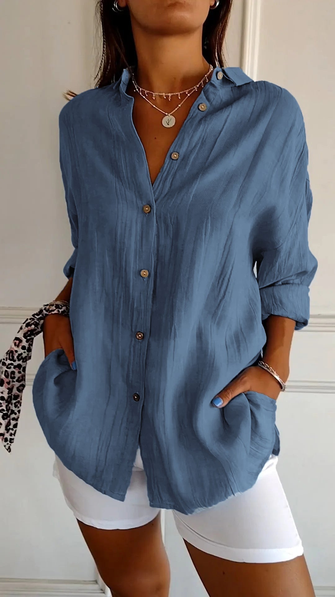 Sasha | Elegant Pleated Vacation Blouse for Women